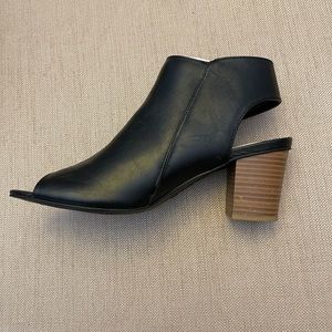 Brand new women’s black open toe ankle boots